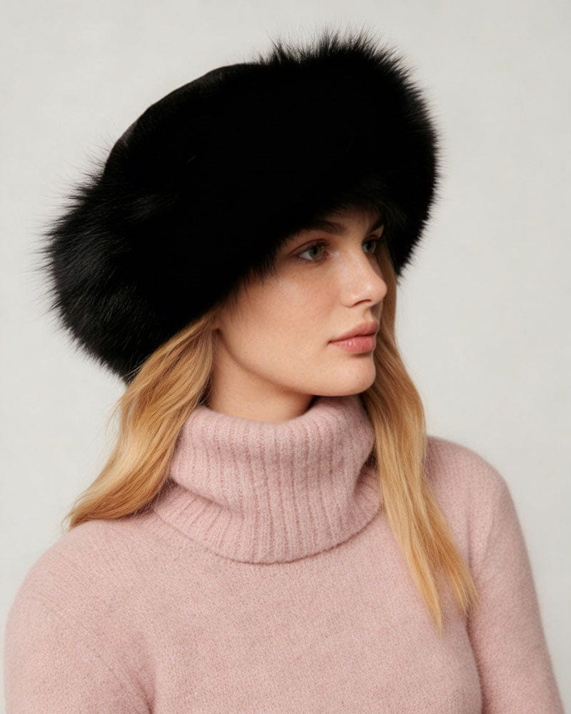 Luxury Fur Round Cap Thick Winter Accessory