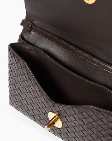 Intrecciato Leather Top Handle Bag with Knot Lock