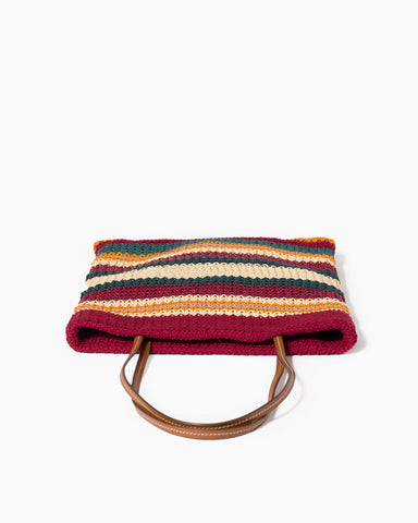 Colorful Crochet Stripe Tote Bag