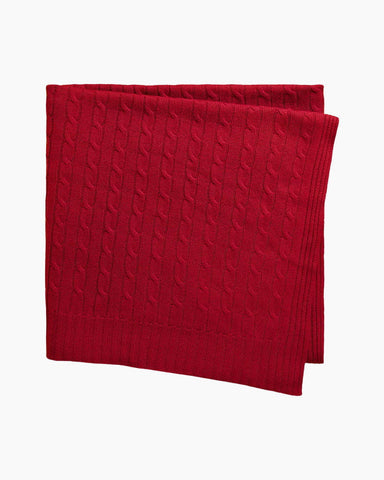 Cable-Knit Cotton Throw Blanket