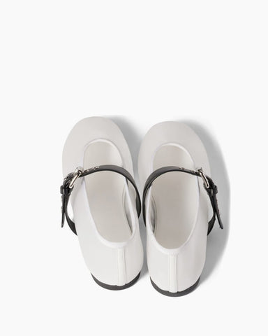 Women's Mesh Mary Jane Flats With Leather Buckle
