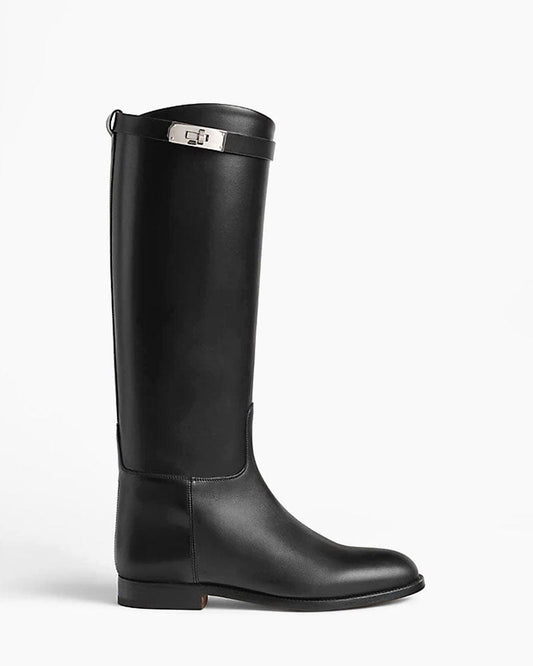 Women's Box Calfskin Knee High Boots