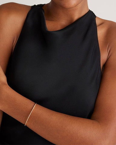 (Pre Sale) Stretch Silk High Neck Midi Dress