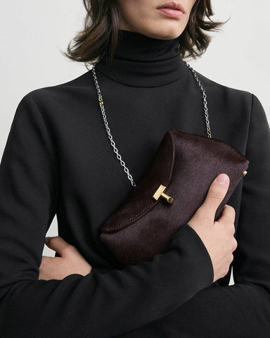 (Pre-sale)Mini T-Lock Clutch in Leopard Print Pony Hair