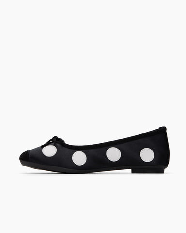 Satin Polka Dot Ballet Flats