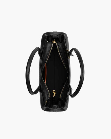 Elongated Leather Zip-Top Shoulder Bag