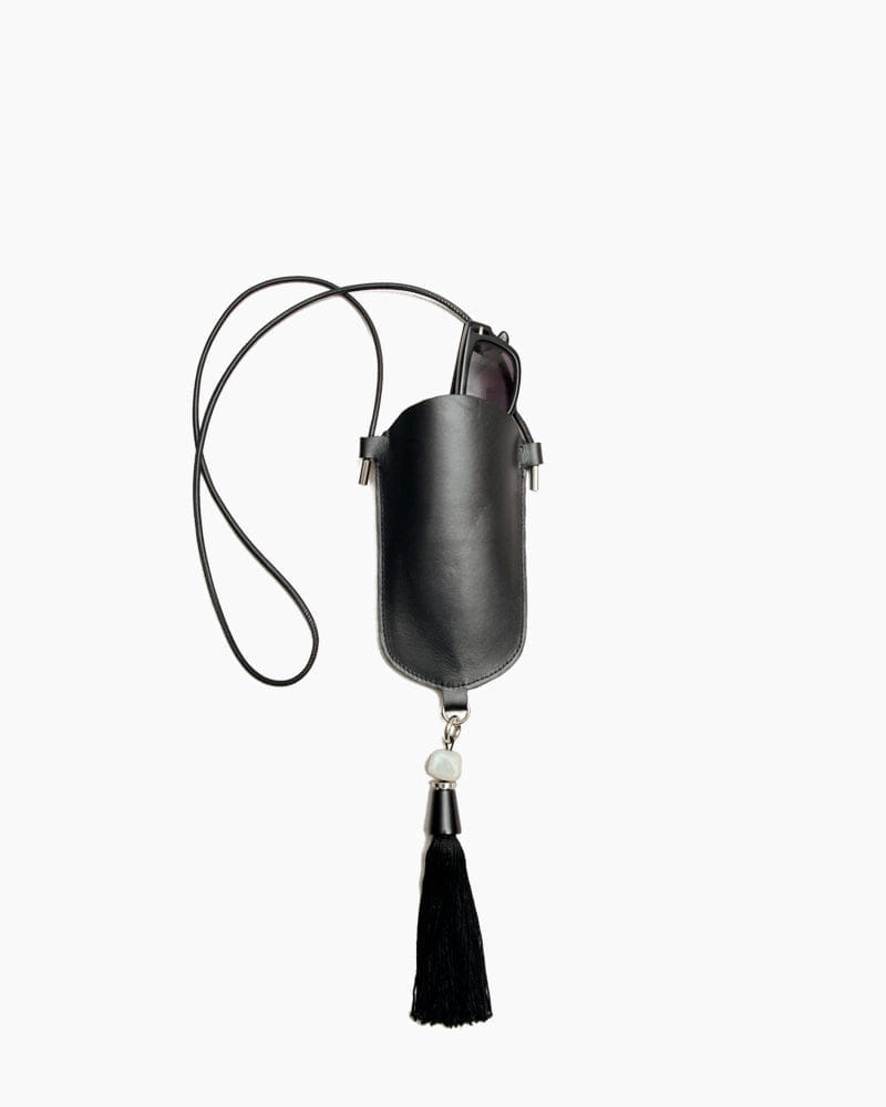 Black Leather Eyeglass Case