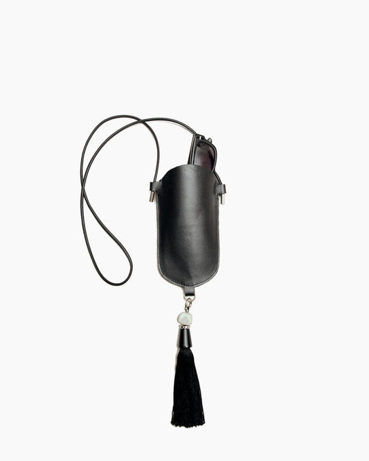 Black Leather Eyeglass Case