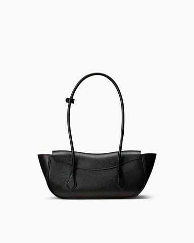Vintage Crescent Flap Bag with Metal Hardware