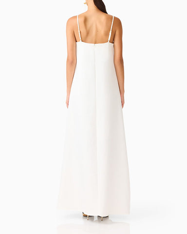 Summer Floral Embroidered Maxi Dress With Straps