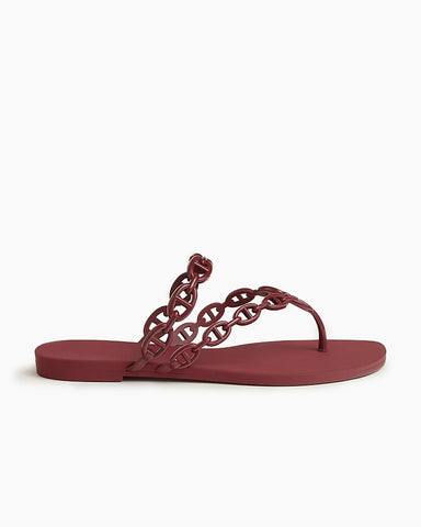 Chain-Link Rubber Flip Flop Island Beach Slides Sandals