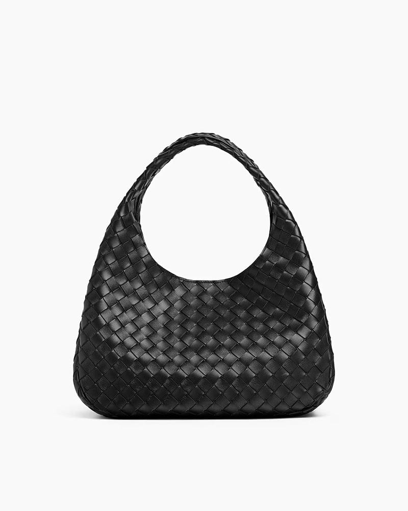 Large Intrecciato Leather Hobo Shoulder Bag