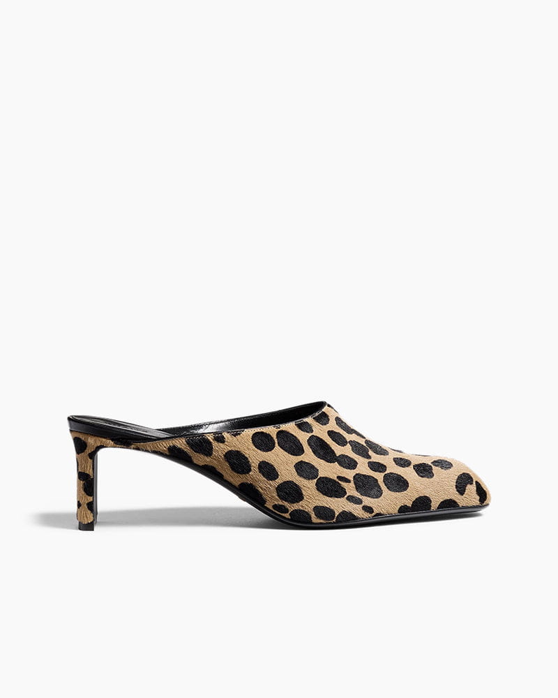 (Pre-sale)Leopard Print Calf Hair Mules