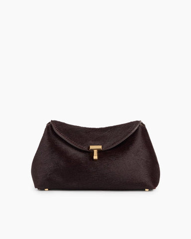 (Pre-sale)Mini T-Lock Clutch in Leopard Print Pony Hair