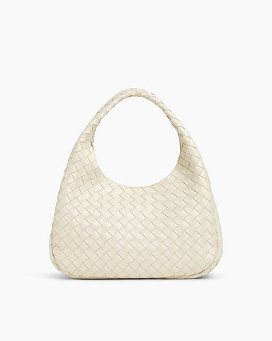 Large Intrecciato Leather Hobo Shoulder Bag