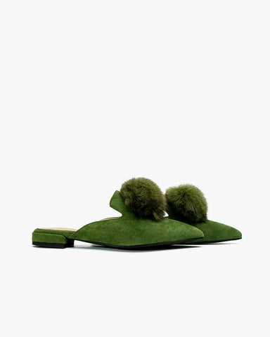 Slip On Backless Flat Heel Mules