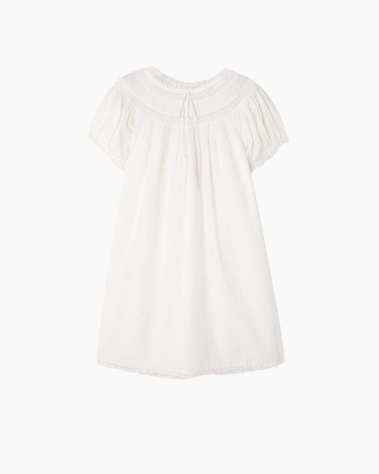 Lace Trim Cotton Mini Dress