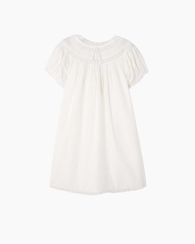 Lace Trim Cotton Mini Dress