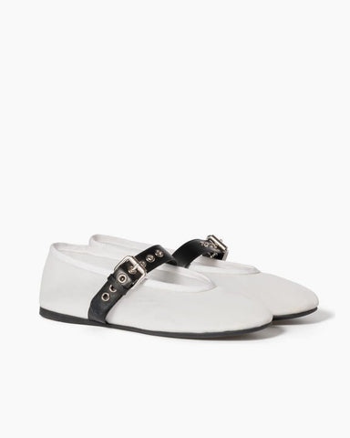 Women's Mesh Mary Jane Flats With Leather Buckle