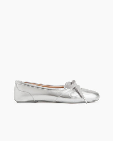 Soft Sheepskin Lace-Up Ballet Flats