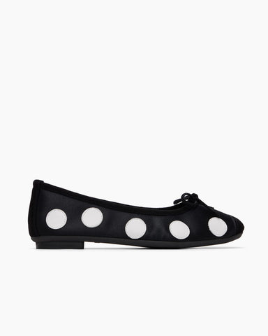 Satin Polka Dot Ballet Flats