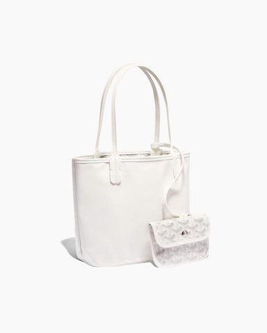 Mini Reversible Leather Canvas Tote Bag