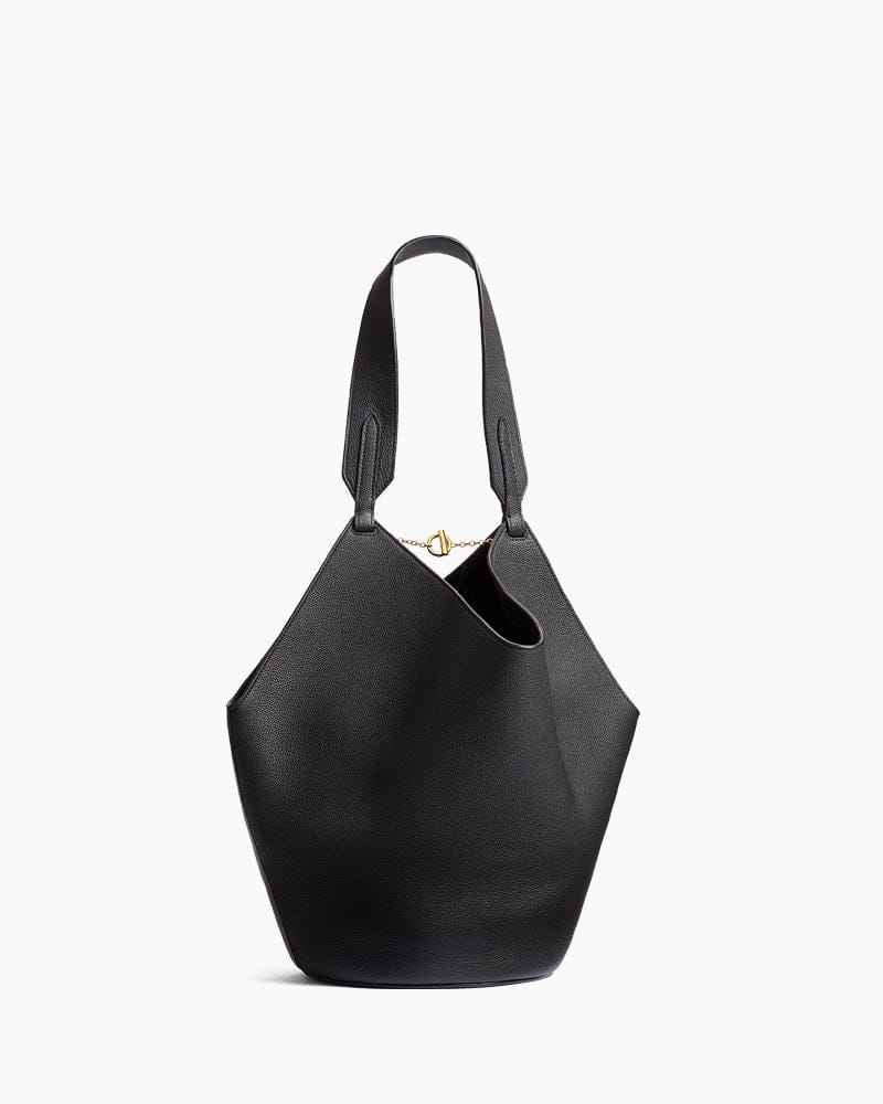 Black Leather Tote for Minimalist Art Gallery Visits