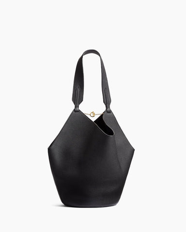Black Leather Tote for Minimalist Art Gallery Visits