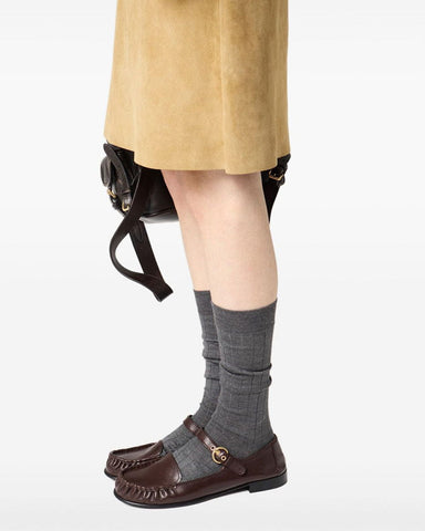 Women‘s Strap Line Leather Loafers