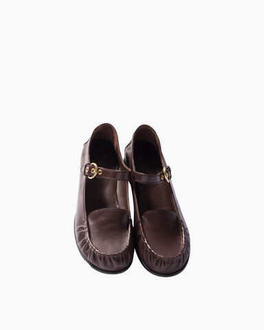 Women‘s Strap Line Leather Loafers