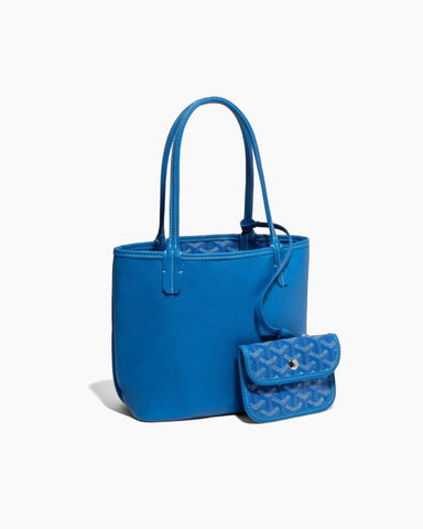 Mini Reversible Leather Canvas Tote Bag