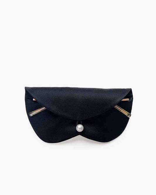 Black Momme Mulberry Silk Portable Eyewear Pouch
