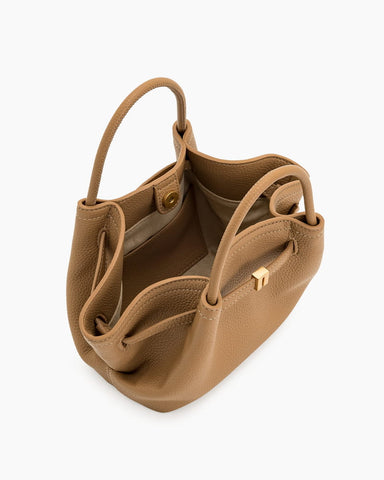 Structured Canvas Trapeze Top-Handle Bag