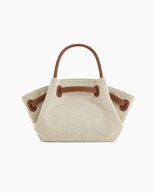 Structured Canvas Trapeze Top-Handle Bag