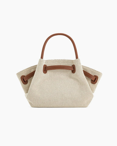 Structured Canvas Trapeze Top-Handle Bag