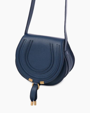 Small Leather Saddle Bag Curved Flap