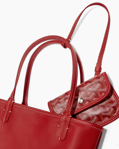 Mini Reversible Leather Canvas Tote Bag
