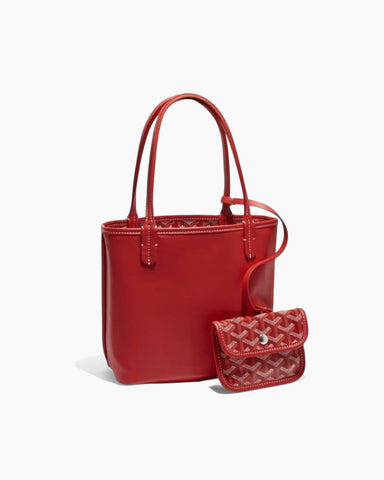 Mini Reversible Leather Canvas Tote Bag