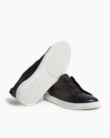Black Leather Sneakers for First-Class Business Travel