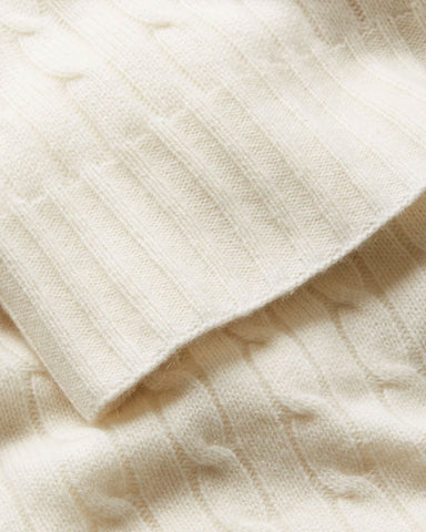 Cable-Knit Cotton Throw Blanket