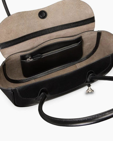 Vintage Crescent Flap Bag with Metal Hardware