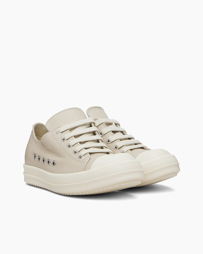 Men's Leather Cap Toe Platform Lace-Up Sneakers