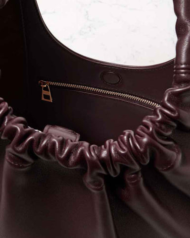 Small Burgundy Nappa Bag for Artful City Living