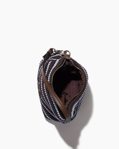 Summer Color-Stripe Crochet Top-Handle Bag