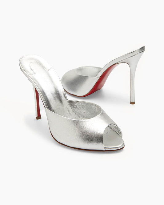 Metallic Red Sole Slide High-heel Sandals