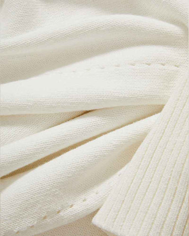 Women’s Off-White Pointelle Knit Fishtail Midi Skirt