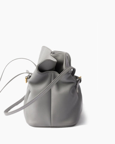 Leather Drawstring Shoulder Bag