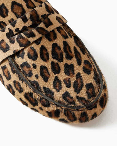 (Pre-sale)Leopard-Print Calf Hair Loafers