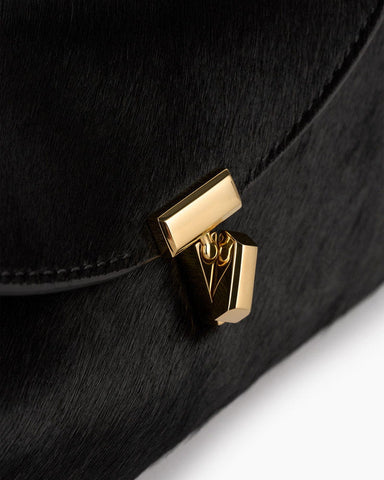 (Pre-sale)Mini T-Lock Clutch in Leopard Print Pony Hair