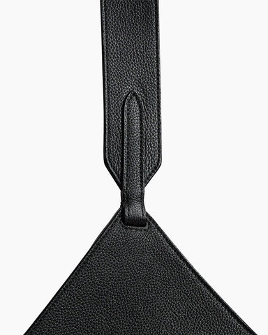 Black Leather Tote for Minimalist Art Gallery Visits